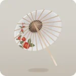 椿の番傘・白