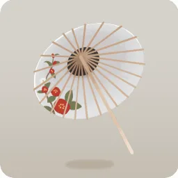 椿の番傘・白