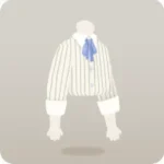 青いリボンのストライプシャツ
