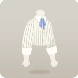 青いリボンのストライプシャツ
