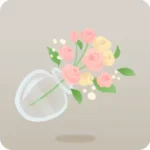 ピンクバラの花瓶