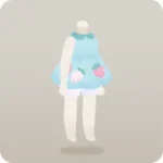 苺柄の水色ワンピース