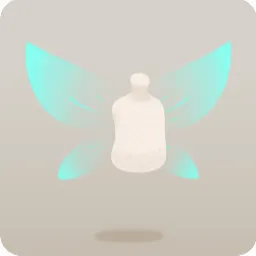 ほのかに光る妖精の羽