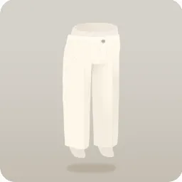スマートなホワイトパンツ