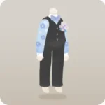 青い花柄シャツのセットアップ
