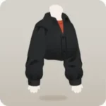 ゆるく着こなしたブラックシャツ