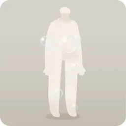 身体に付いた洗濯泡