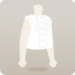 花型レースの袖なしブラウス