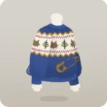 ピン付きオオカミ柄セーター