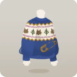 ピン付きオオカミ柄セーター