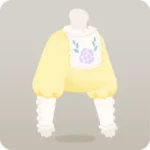 黄色のパフスリーブブラウス