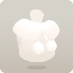 ポンポン付き白いファーカラー