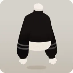 シンプルラインの冬トップス・黒