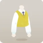 黄色いベストと白シャツ