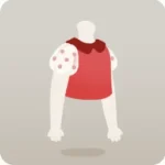 ドット柄の袖のブラウス