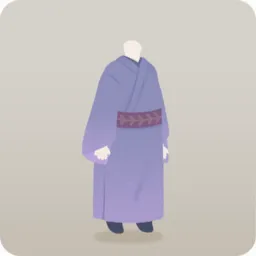 シンプルな藤色の着物