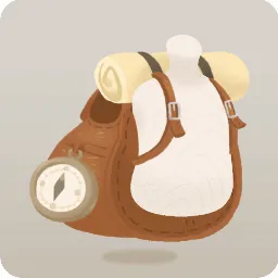 探検家の大きなリュック