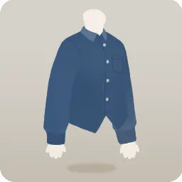 カジュアルな青シャツ