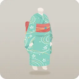 涼しげ浅葱色の浴衣