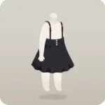 サスペンダー付きスカート