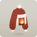 ファニーな暖炉のニット