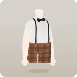 シャツとチェックのショートパンツ