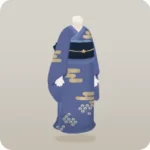 和雲柄の着物・紫色