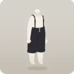 サスペンダー付きハーフパンツ