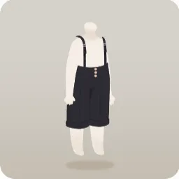 サスペンダー付きハーフパンツ