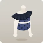 ワンショルダーのドット柄水着