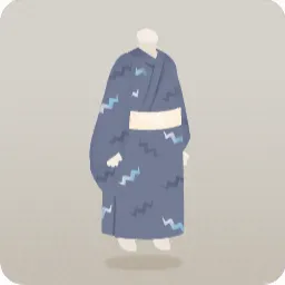 涼しげ雷柄の浴衣