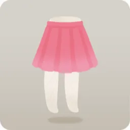 苺色のプリーツスカート