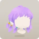 ウッドビーズの結び髪
