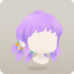 ウッドビーズの結び髪