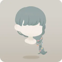 スモーキーグリーンみつあみヘア