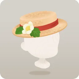 イチゴの花付きカンカン帽