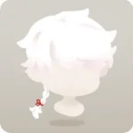 赤紐のおさげ白ヘア