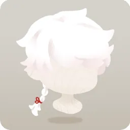 赤紐のおさげ白ヘア