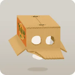 頭にかぶったみかん箱