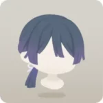 藤色グラデの結い髪