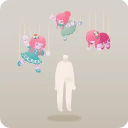 寄り添うマリオネット