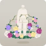 薔薇で飾られたドレスフープ