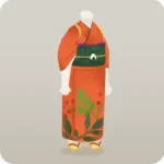 にんじん色のたすき掛け着物