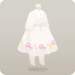 白いフラワリーワンピース