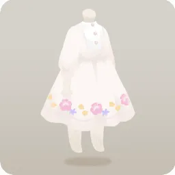 白いフラワリーワンピース