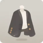 金ボタンのグレージュジャケット