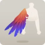 羽根でできた片翼アクセ