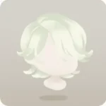 薄緑色の癖毛