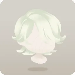 薄緑色の癖毛