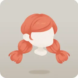 赤毛のアレンジ二つ結び